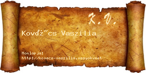 Kovács Vaszilia névjegykártya